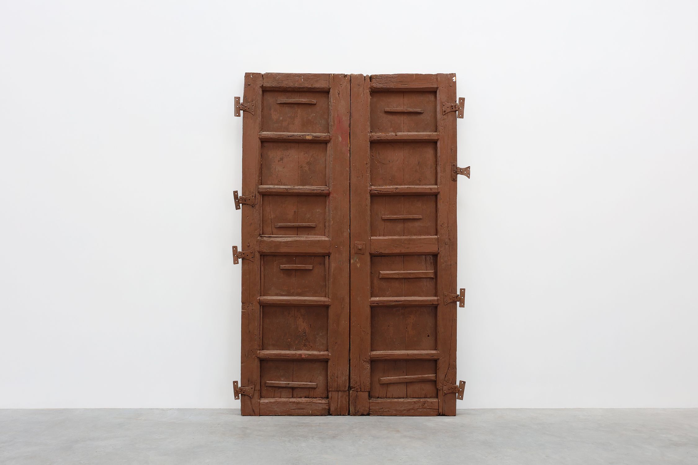 Large 17th century Monastery doors in terracotta lacquered oak, Portugalthumbnail